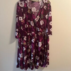 Torrid Purple Floral Faux Wrap Dress